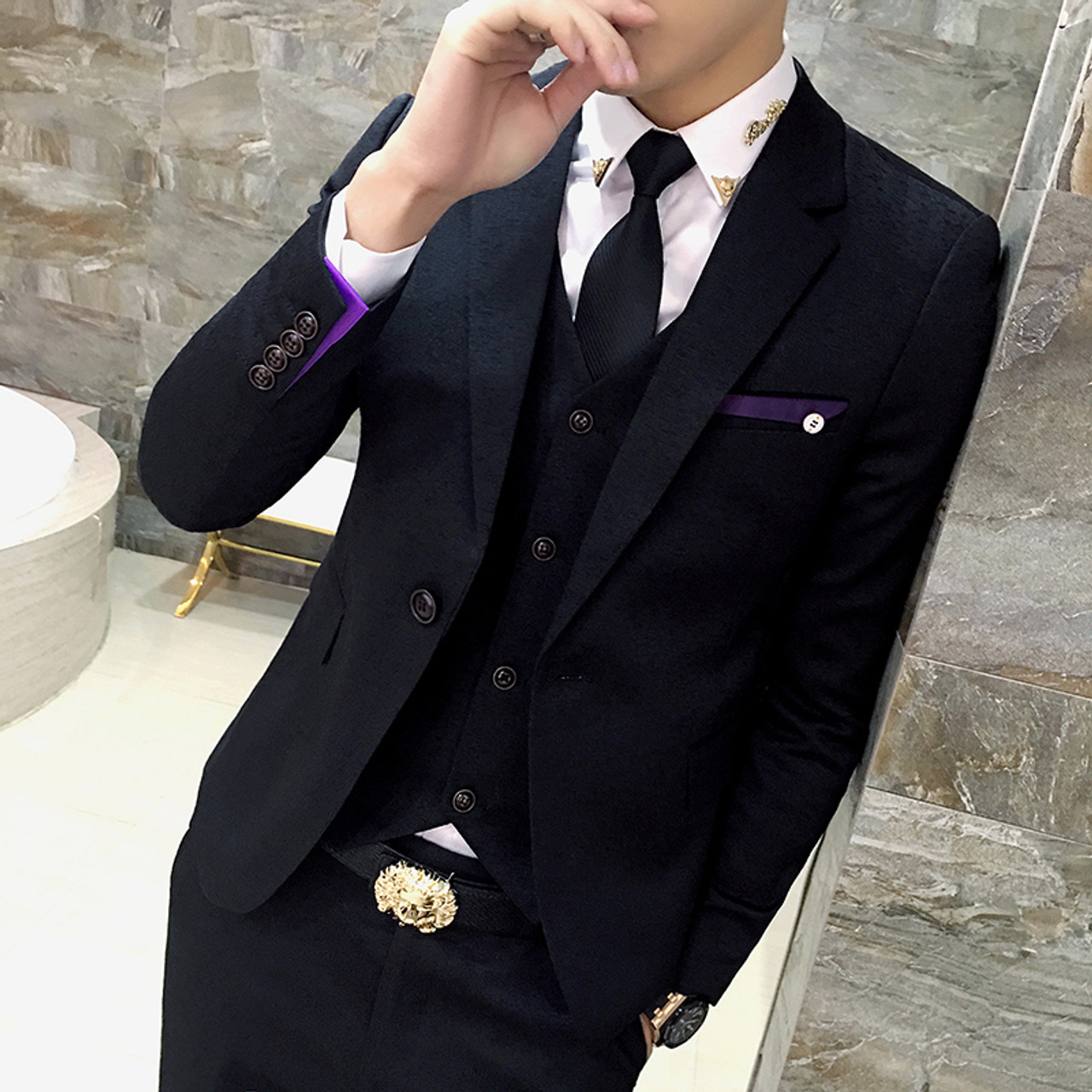 Men's Checkered 3 Piece Suit with Single Button Formal Jacket - China Suit  and Men Suit price | Made-in-China.com