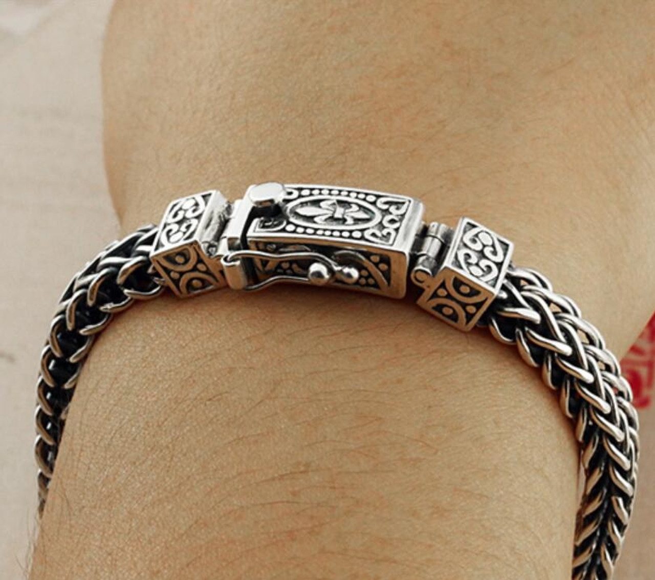 Box Chain Bracelet In Sterling Silver