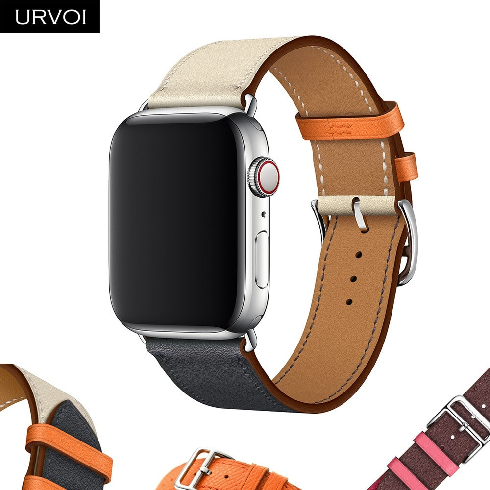 URVOI Single Tour band for apple watch series 4 3/2/1 Swift Leather strap  for iWatch wrist classic design Handmade 2018 new - OnshopDeals.Com