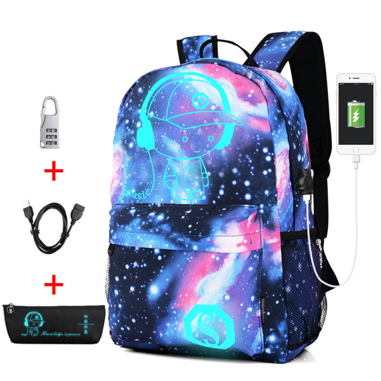 BTS Teenager Student Galaxy Srarry Backpack School Bag Laptop Backpack