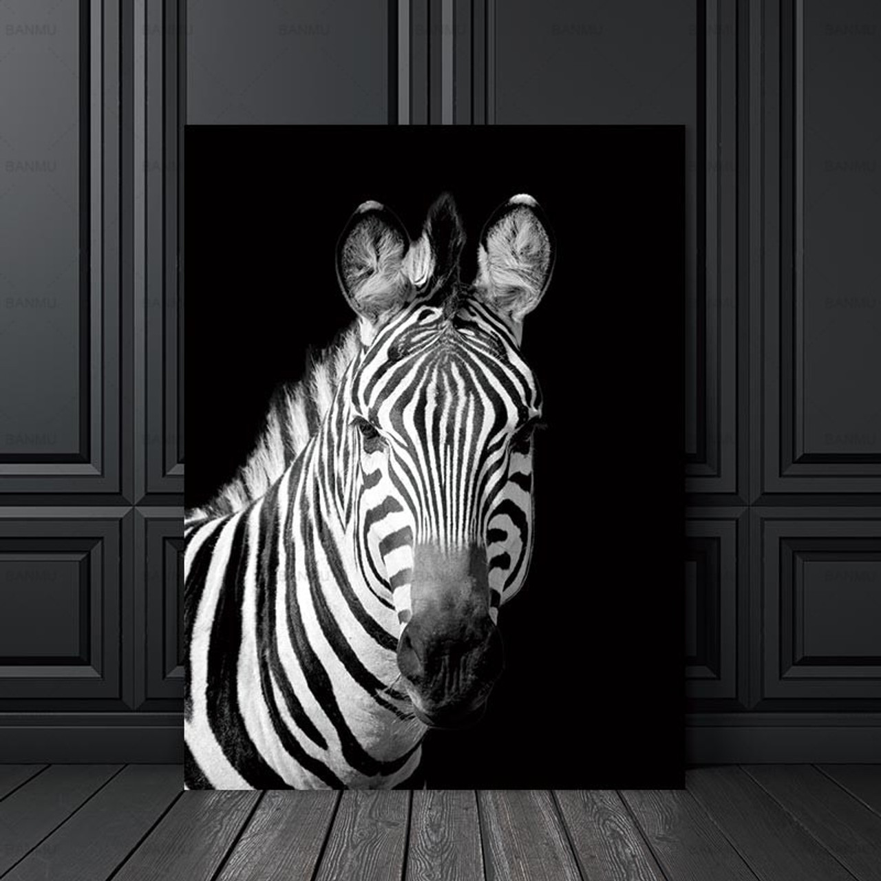 Black And White Portrait Of A Zebra Art Print Home Decor Wall Art Poster C Garden Poster Home Decor