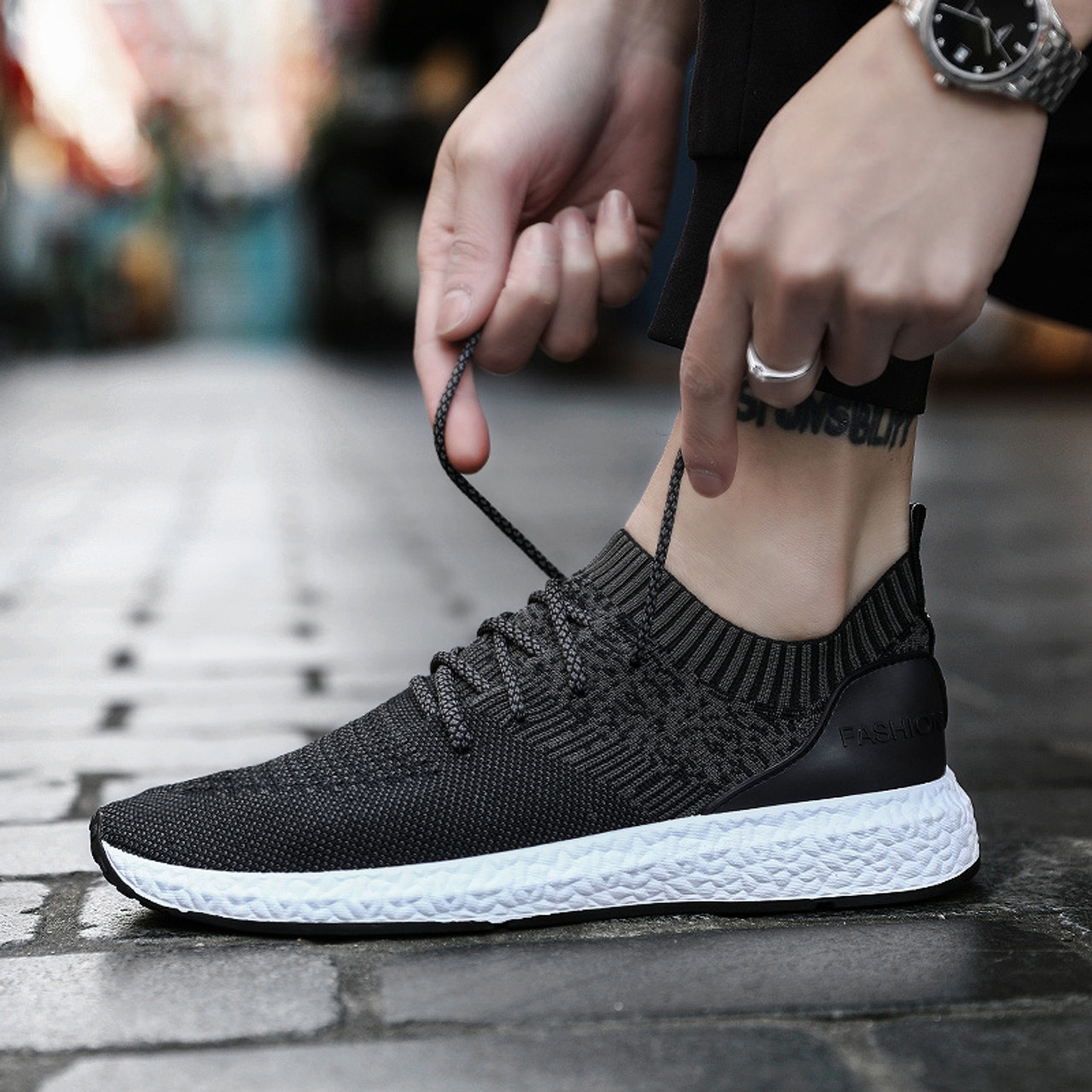 2019 Casual Shoes Men Flat Sneakers Breathable Fashion Mesh Mens ...