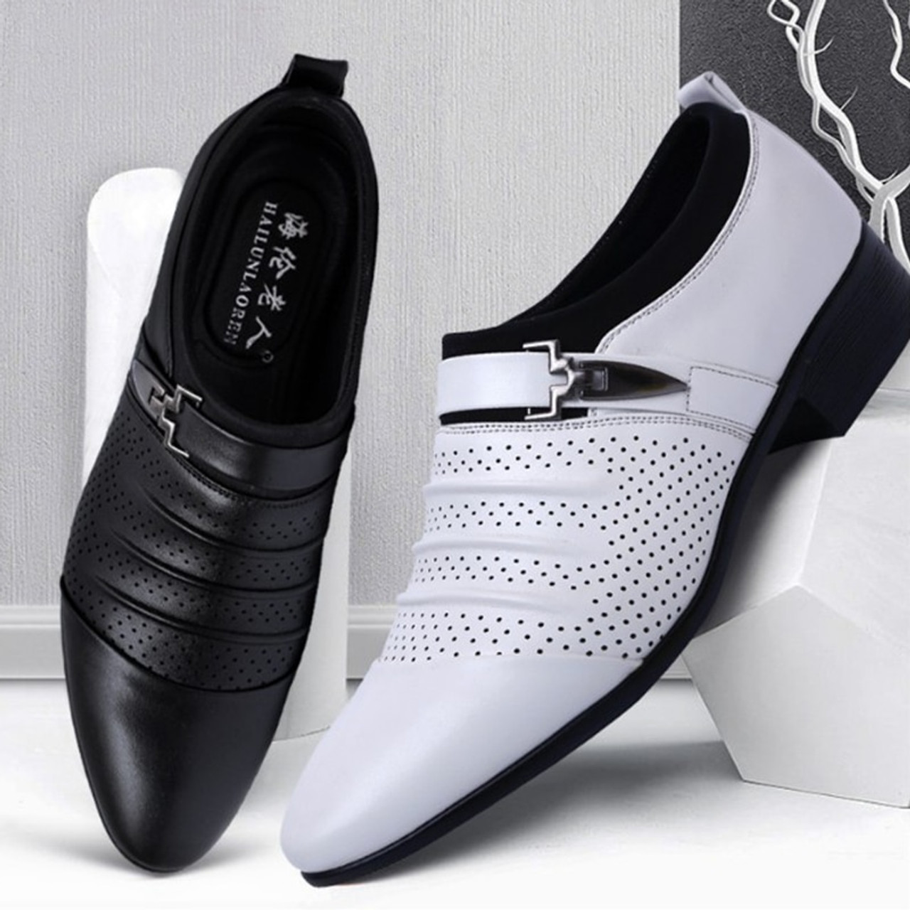 black mens suit shoes