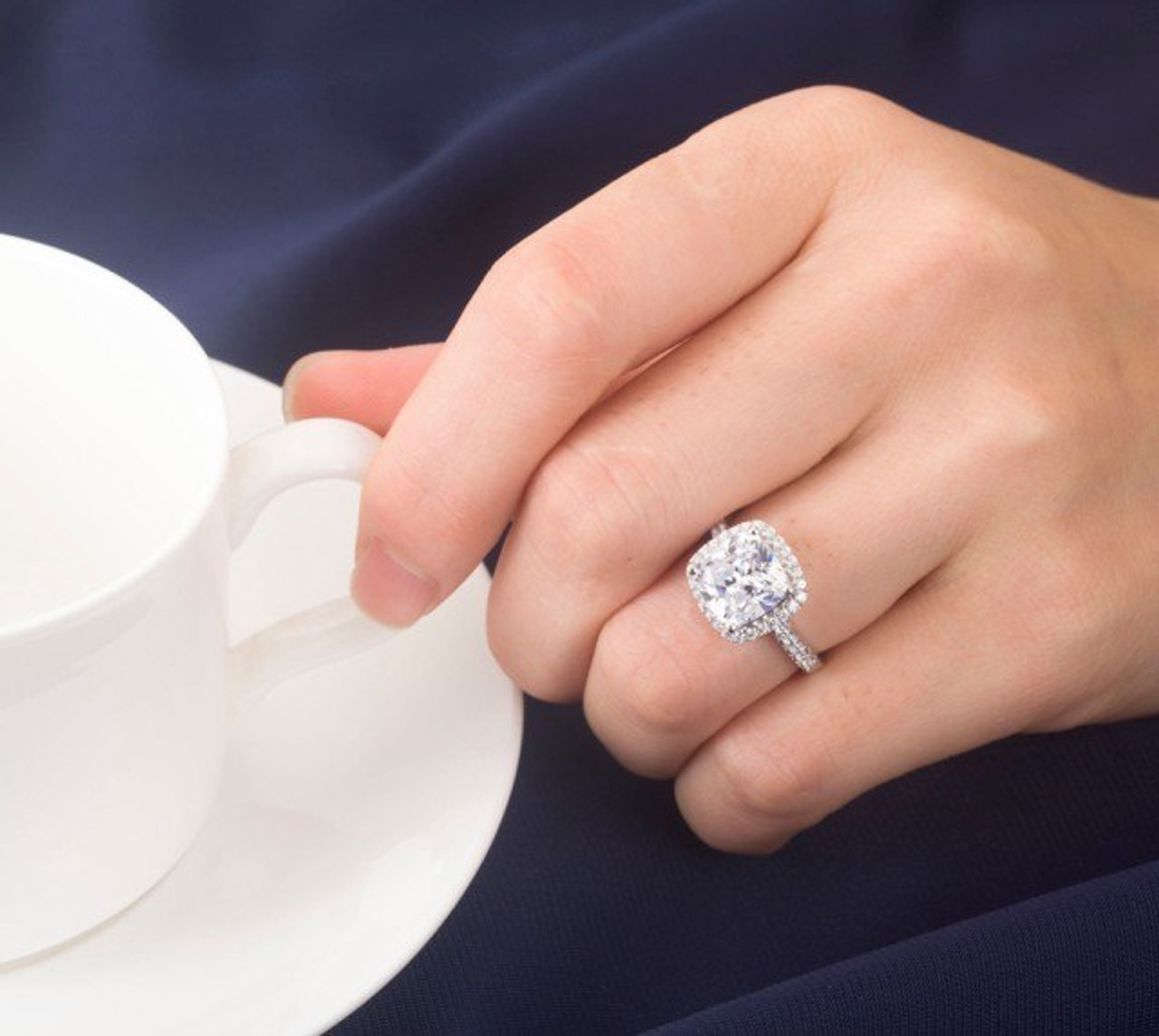 D/VVS1 3 Carat Cushion Cut ENGAGEMENT 