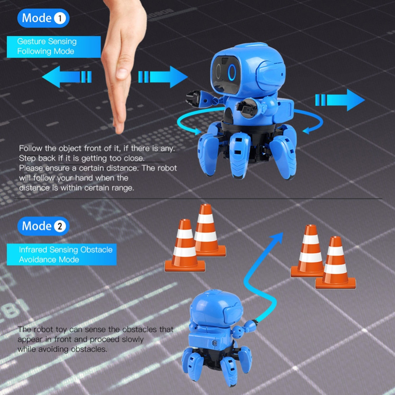 diy assembled electric robot induction educational toy