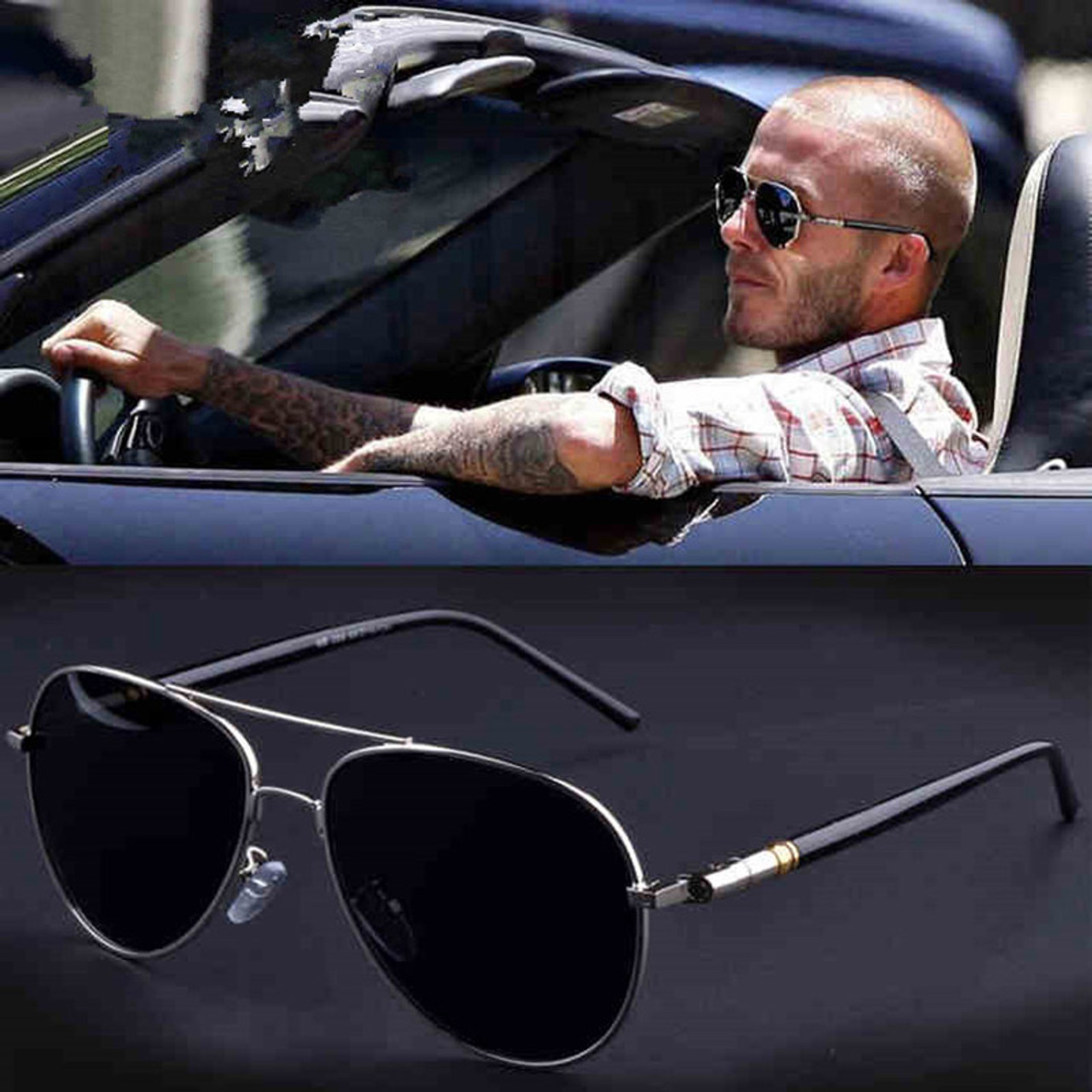ELINE Luxury Latest & Stylish Aviator Pilot Sunglasses For Men | Polarized  & 100% UV Protected | Non-Allergic Stainless steel | Black | Large :  Amazon.in: Fashion