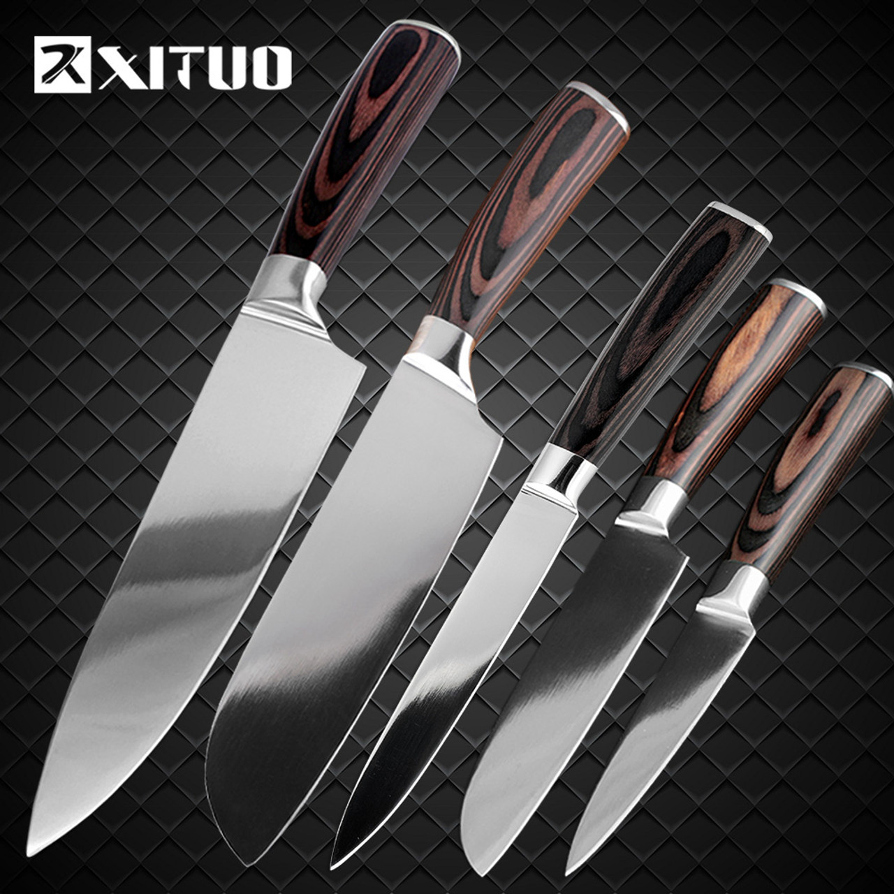 Xituo 5pcs Kitchen Knife Set Japanese Santoku Stainless Steel Kitchen Knives Chef Knife Sets Utility Paring Knives Cooking Tools Onshopdealscom
