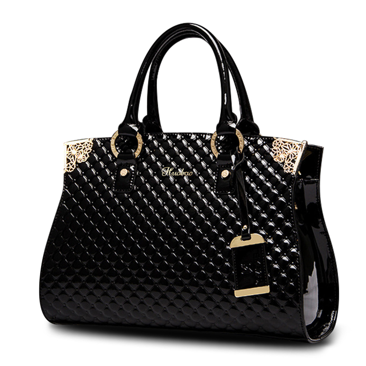 black patent handbags designer