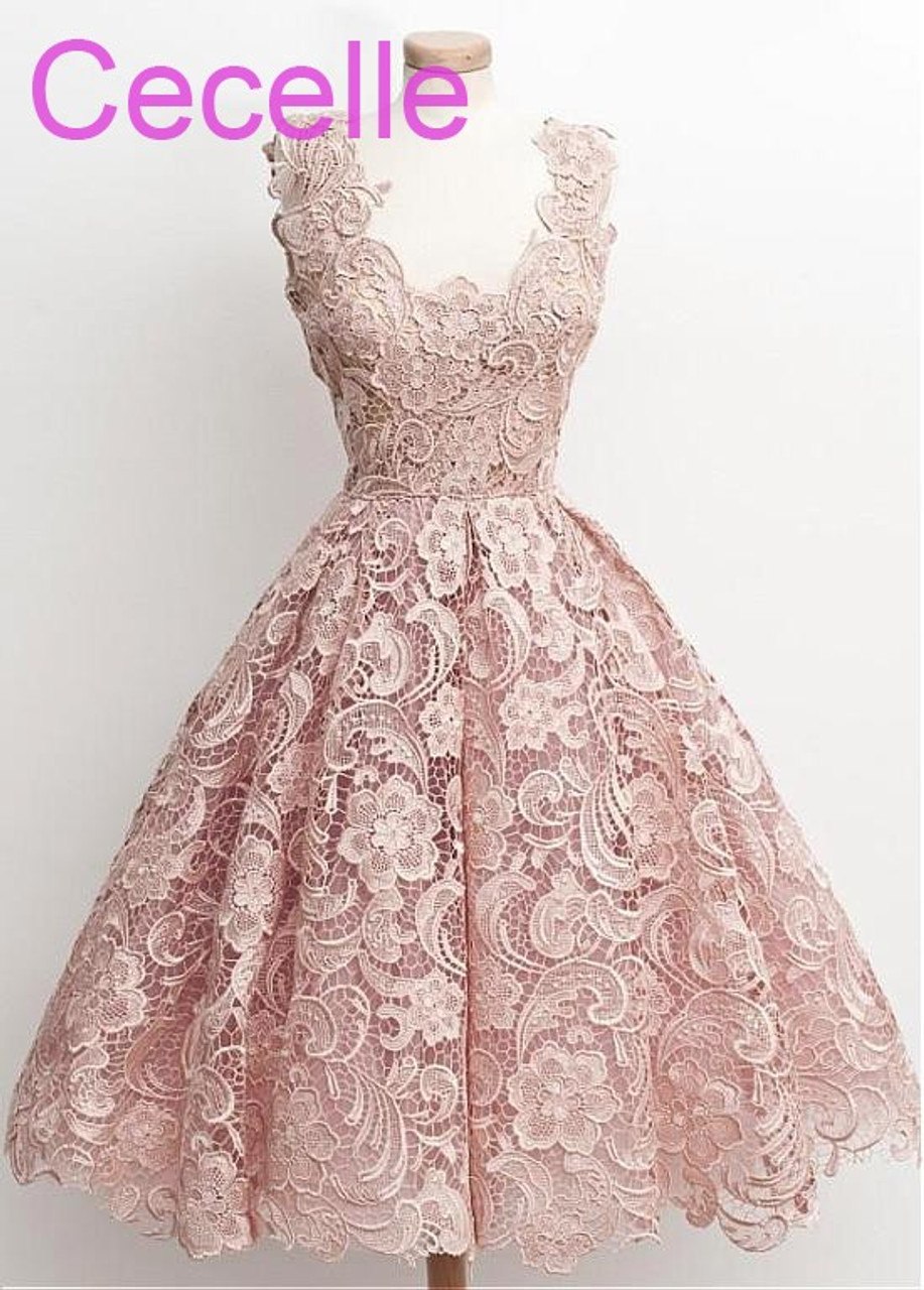 pink lace wedding gown