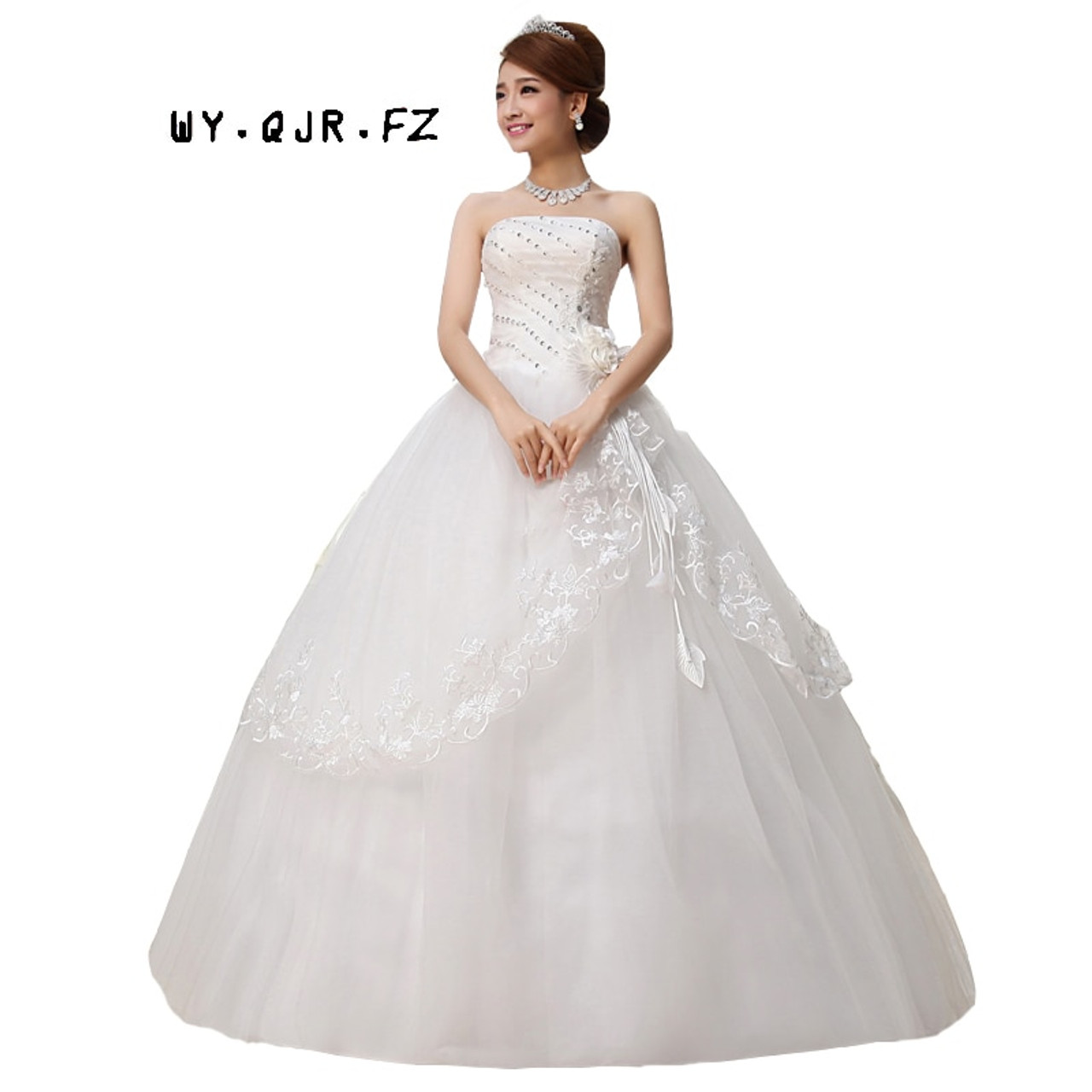 Lyg H27 Wholesale Plus Size Lace Up New Glass Diamond Bride