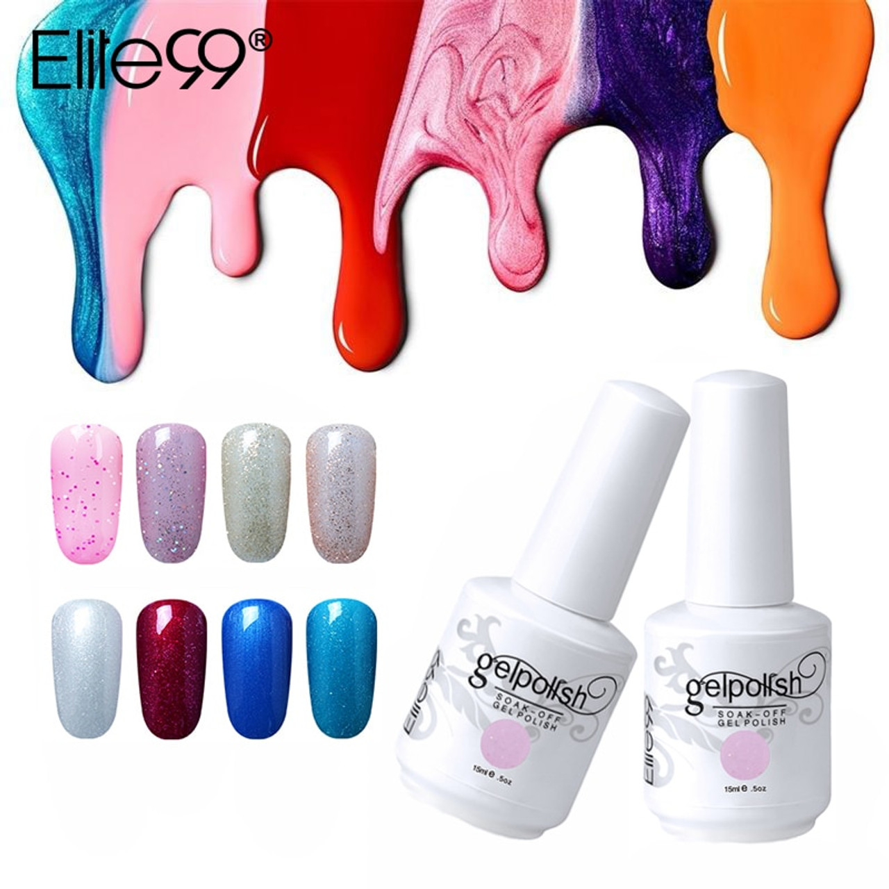 Elite99 15ml Nail Polish Soak Off Uv Gel Nail Polish Semi Permanent Nail Gel Lacquer Cured With Uv Led Lamp Nail Gel Varnishes Onshopdeals Com