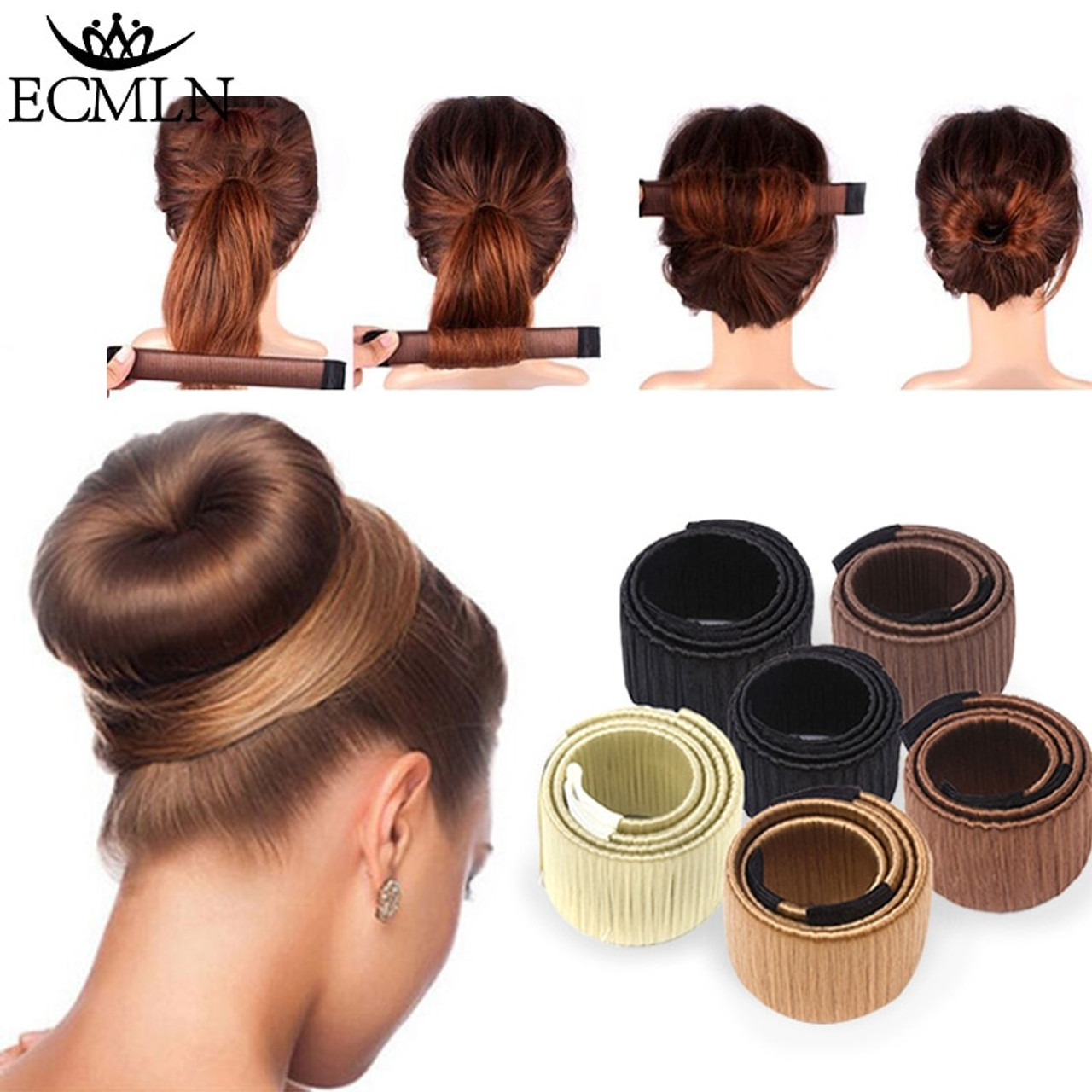 Hair Accessories Synthetic Wig Donuts Bud Head Band Ball French