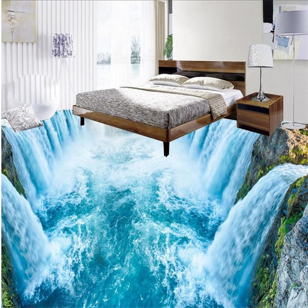 3d stereoscopic wallpaper customize 3d flooring Water lotus 3d wallpaper 3d  floor tiles for living room wallpaper self adhesive  AliExpress