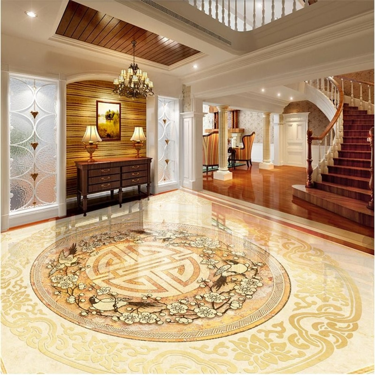 Beibehang Photo Floor Wallpaper 3d Stereoscopic Marble 3d