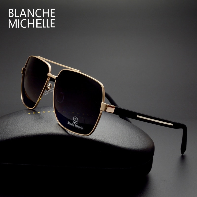 gold frame square sunglasses
