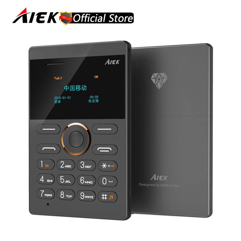 New Ultra Slim Card Phone AIEK E1 Cell Phone Mobile GSM ...