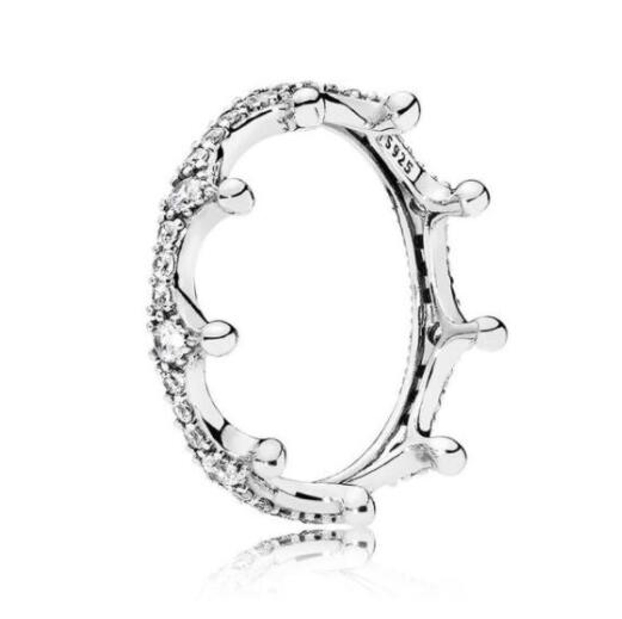 Beauty-inside Original 925 Sterling Silver Ring Pave Logo Signature with Crystal Pan Rings for Women Wedding Party Gift Fine Jewelry Beauty-inside Original 925 Sterling Silver Ring Pave Logo Signature with Crystal Pan Rings for Women Wedding Party Gift Fine Jewelry