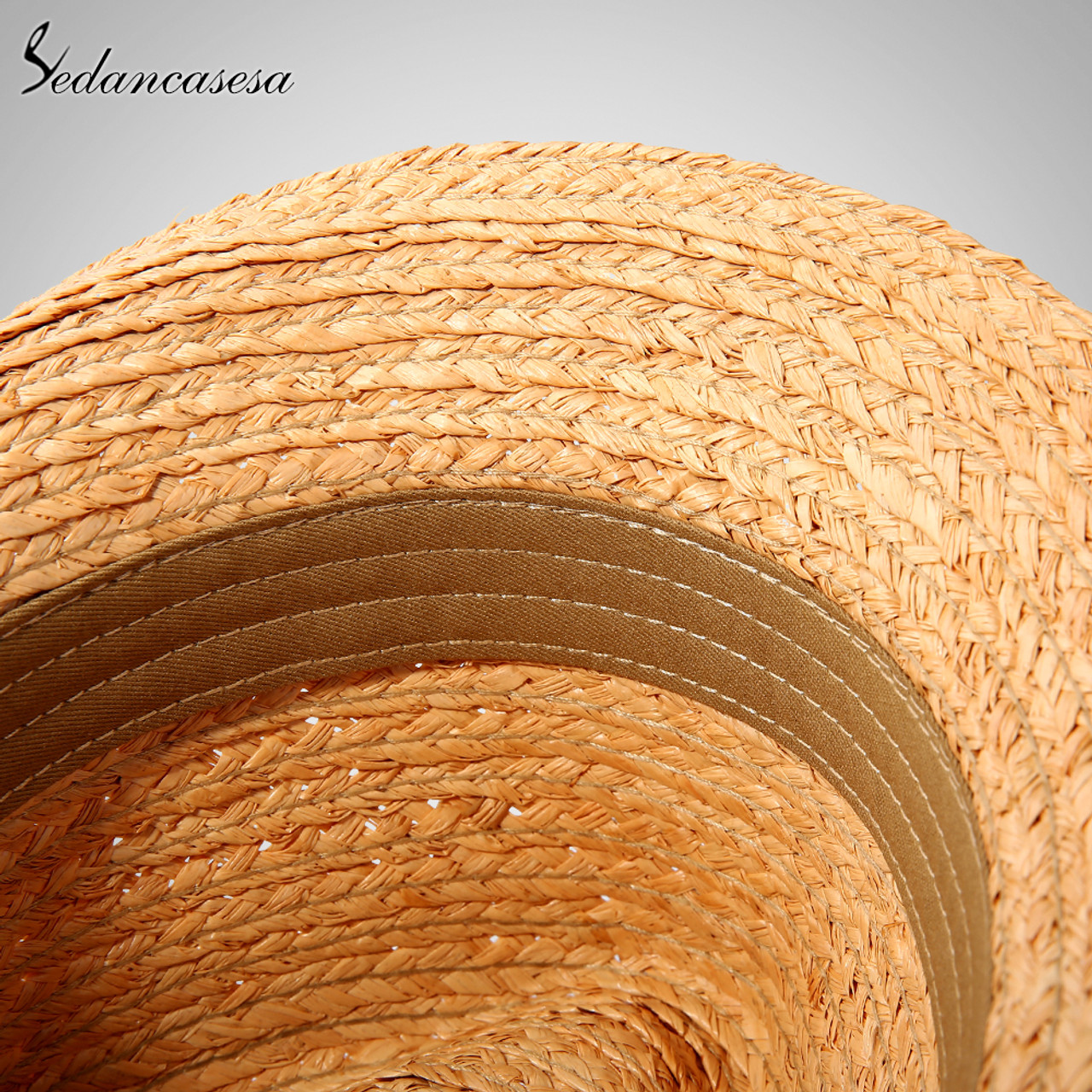 Sedancasesa Raffia Straw Fedora Hat Male Classic Summer Beach Trilby Sun  Hats For Men Women UV Protection Straw Cap Unisex Cool 