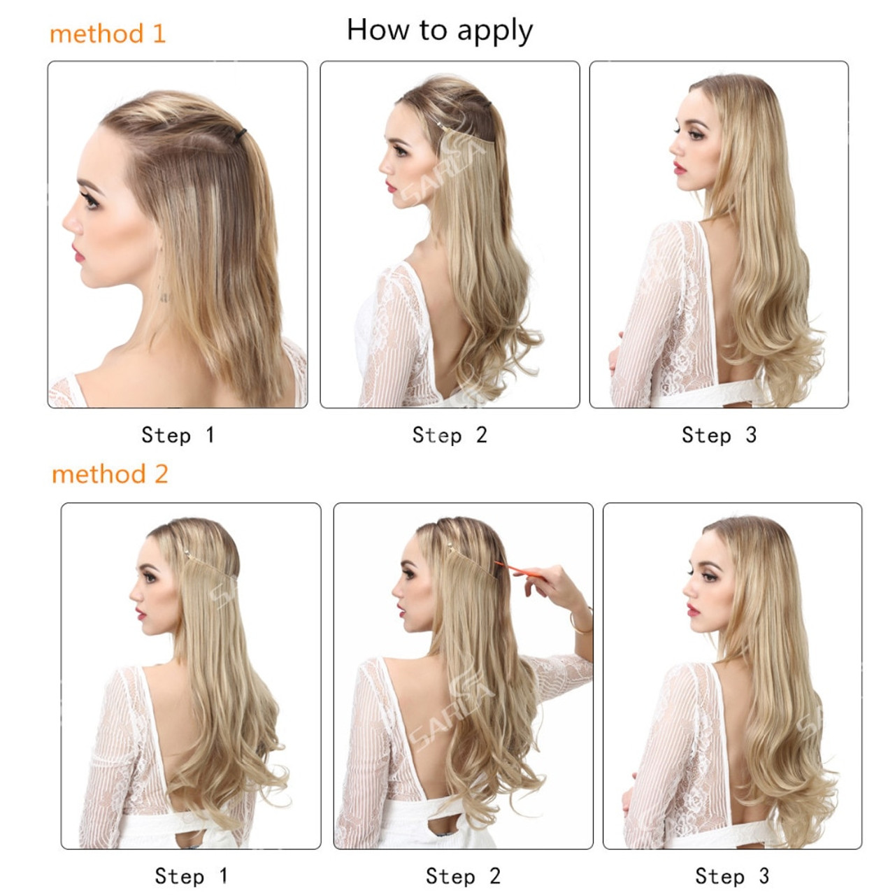 14 16 18 120g Wave Halo Hair Extensions Invisible Ombre