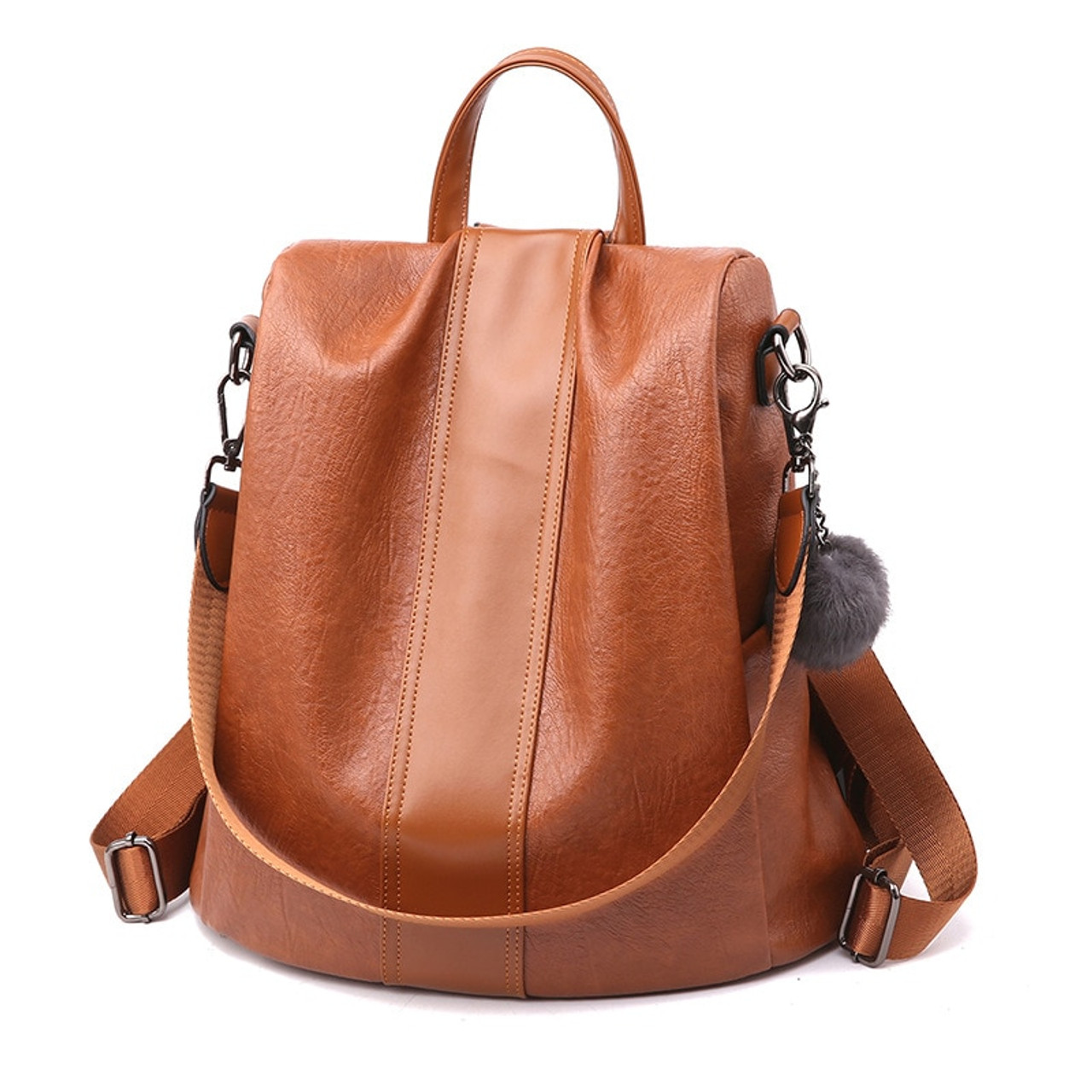 womens leather anti theft backpack