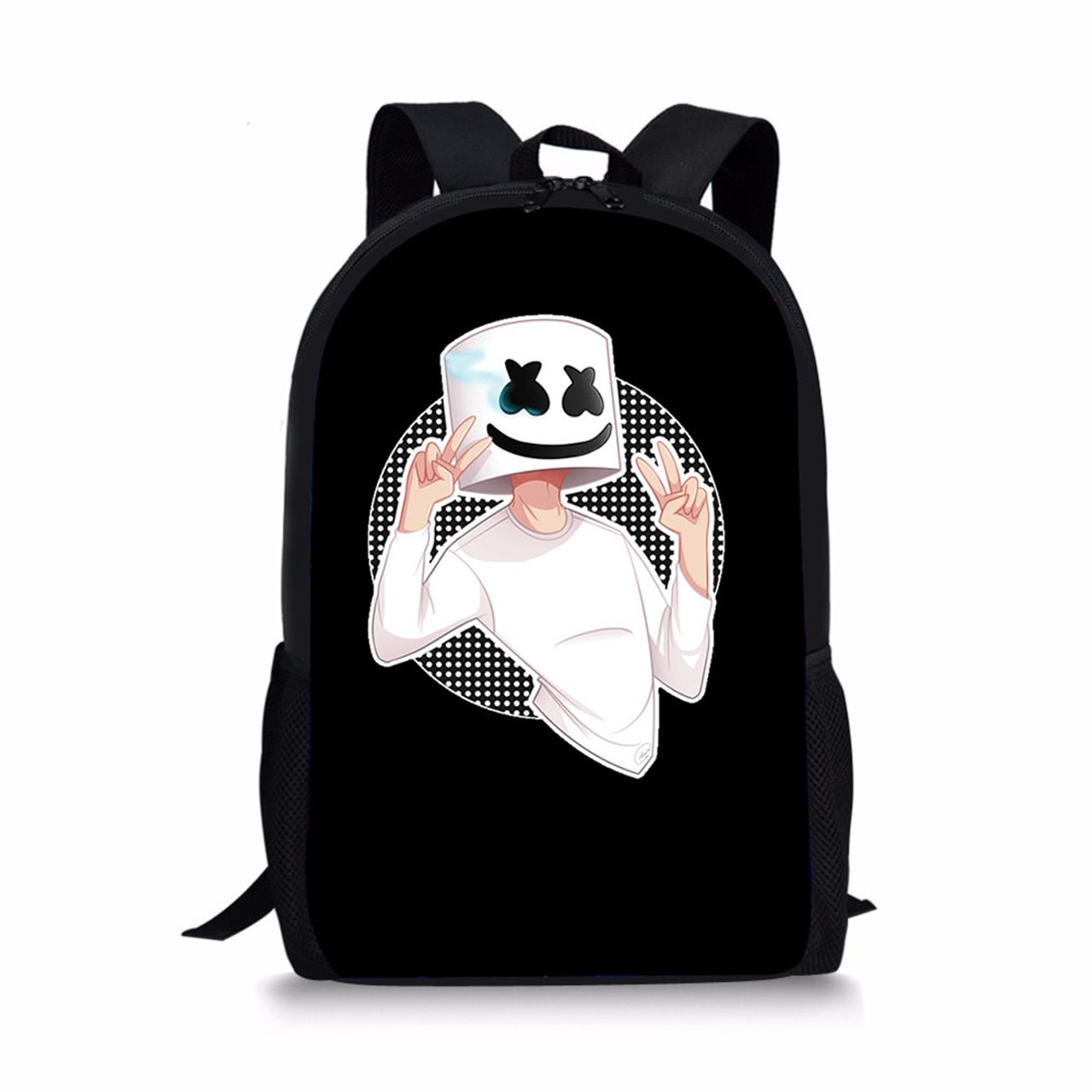 DJ Marshmello 3pcs Set Backpack Fashion Children Cartoon School Bag Bookbag  Men Women Travel Bags Mochila Daily Rucksack Sac