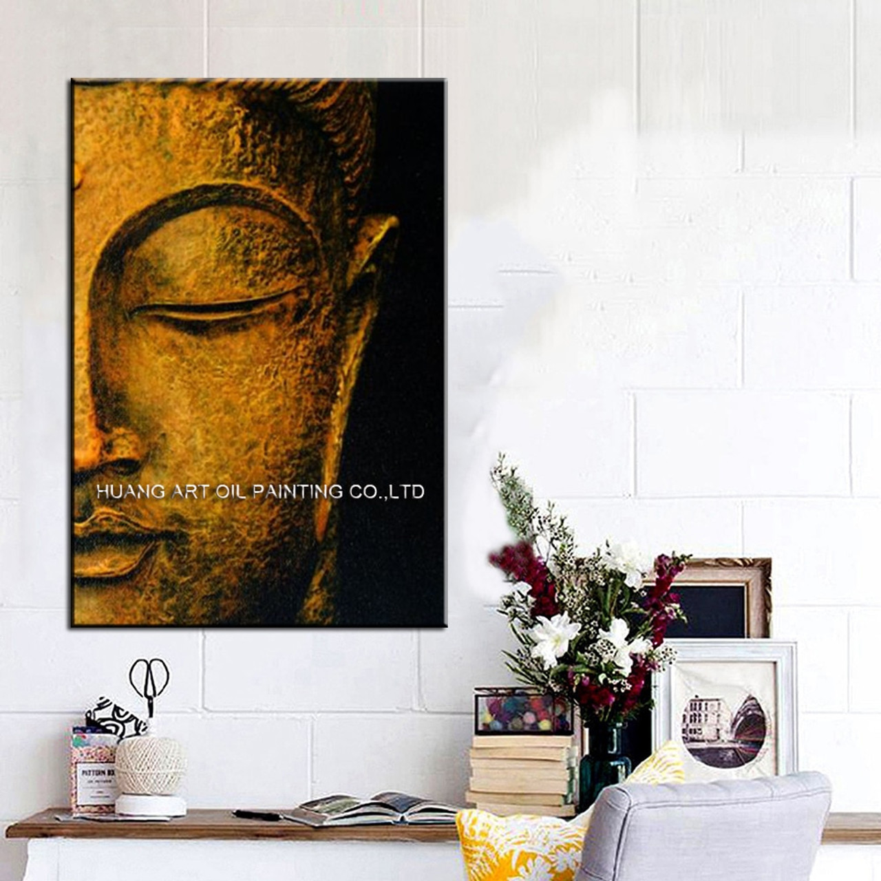 Best Wall Decoration Handmade Buddha Portrait Painting On Canvas