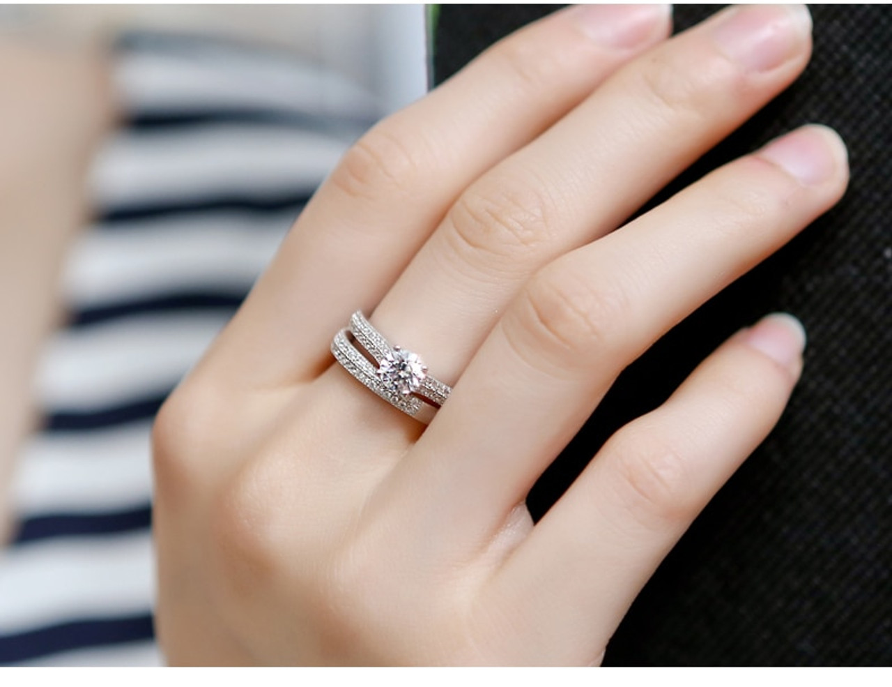 Elisa: 1.24ct Ice on Fire Russian CZ Wedding Ring Set 925 Silver -  Trustmark Jewelers