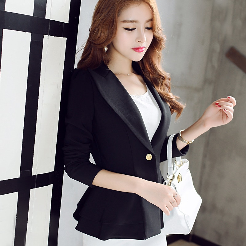 button blazer womens