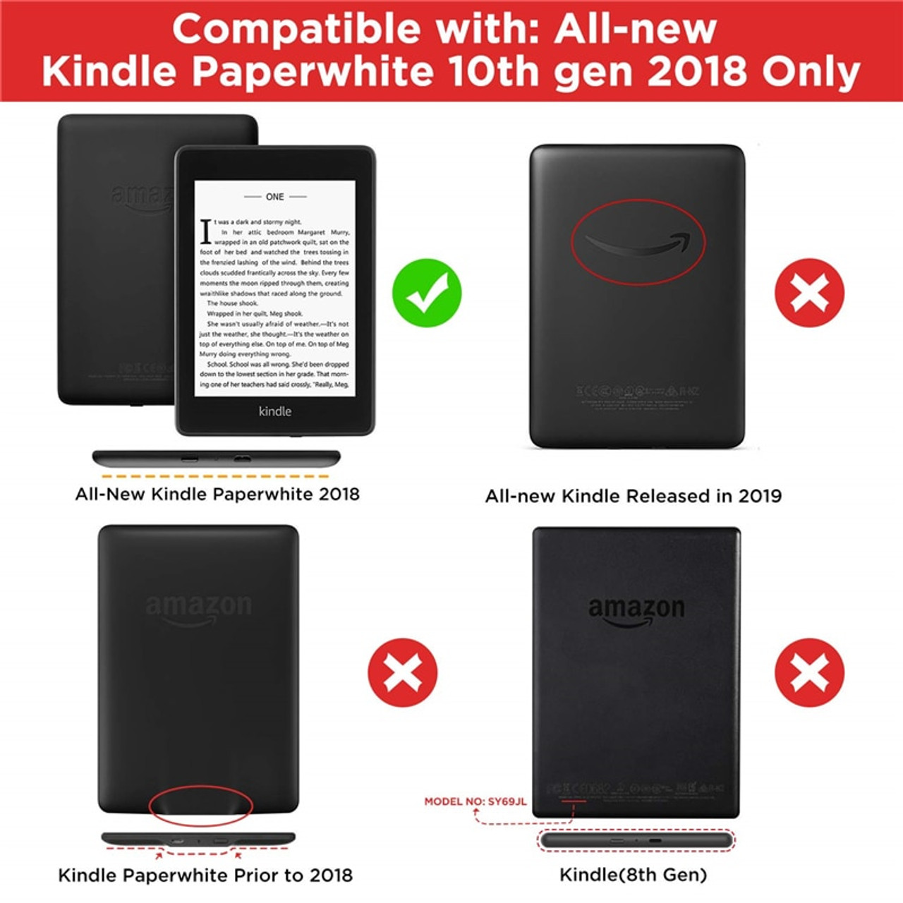 18 New Case For Amazon Kindle Paperwhite 4 Smart Cover For New Kindle Paperwhite 4 Pu Leather Tablet Case For Paperwhite 18 Onshopdeals Com