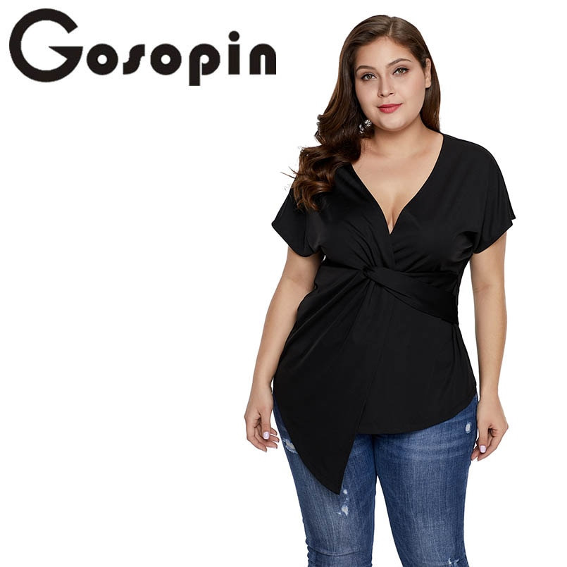 plus size deep v neck tops
