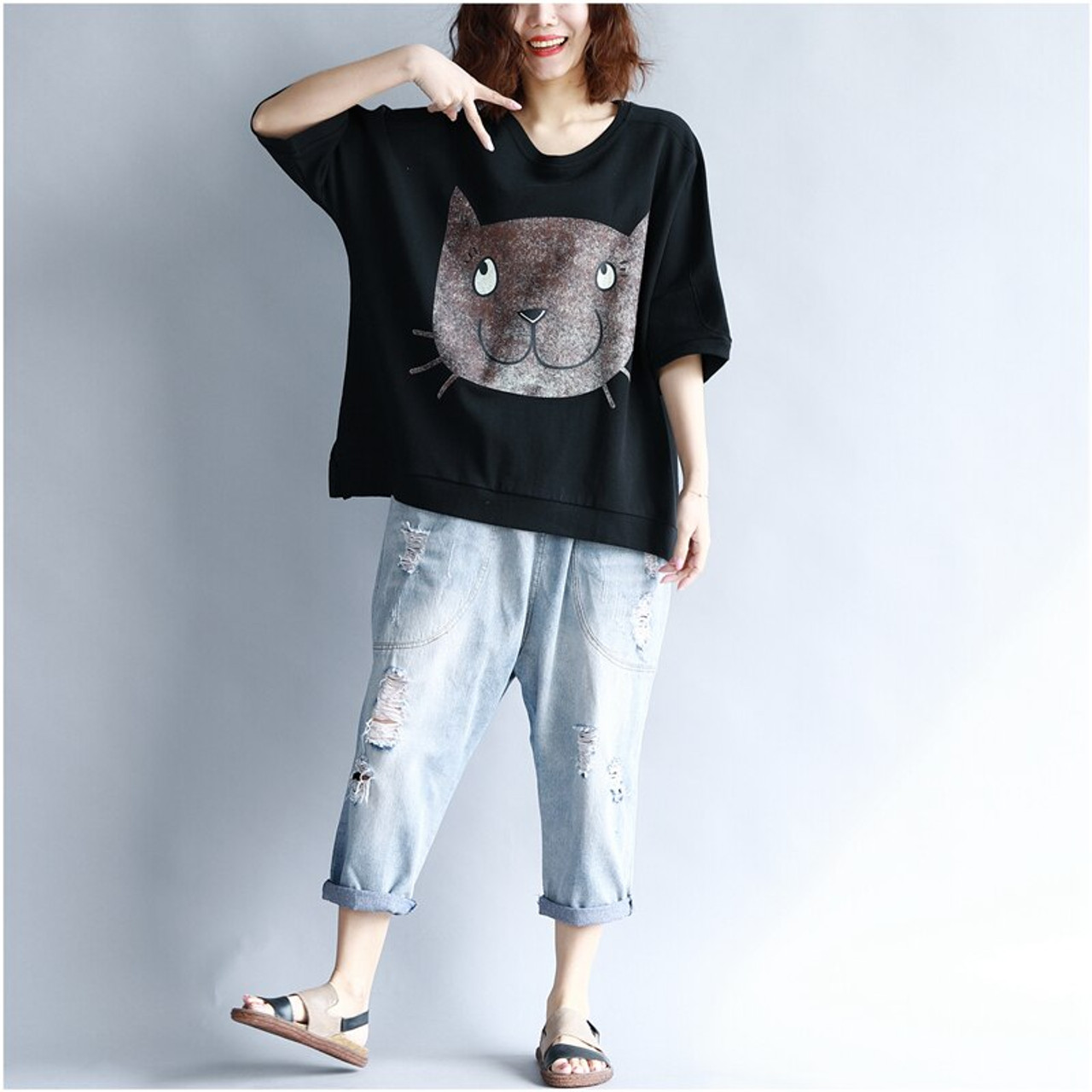 Loose tshirts for women clearance