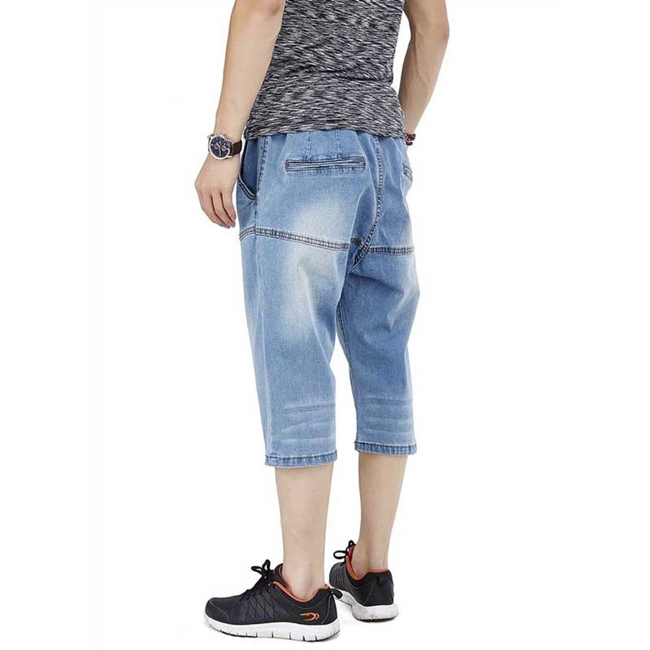 SAMACHICA Mens Linen Casual Pants Yoga Beach Shorts Lightweight Cotton  Sweatpants Loose 3/4 Trousers Elastic Waist, Blue, XL price in UAE | Amazon  UAE | kanbkam