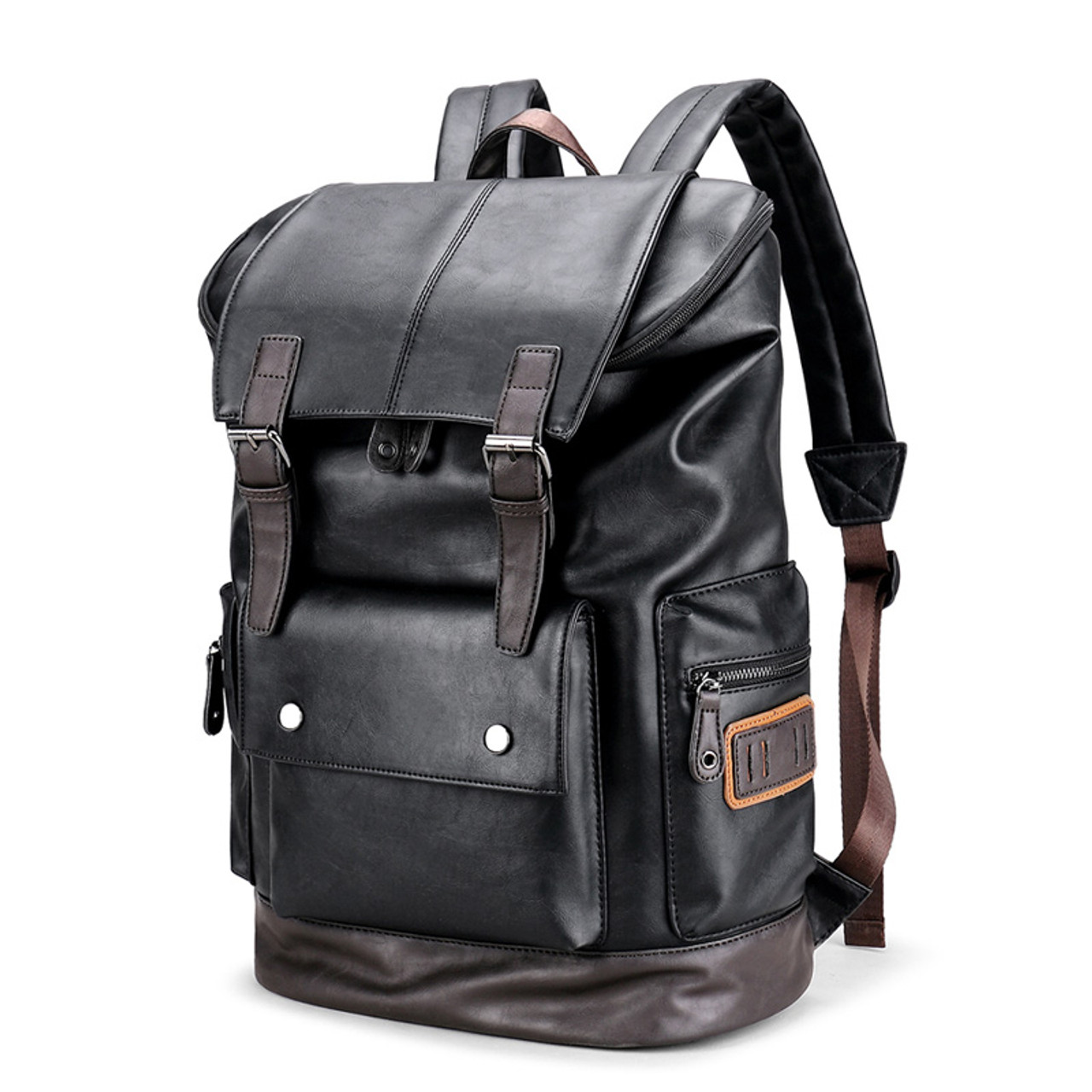 mens laptop backpack leather