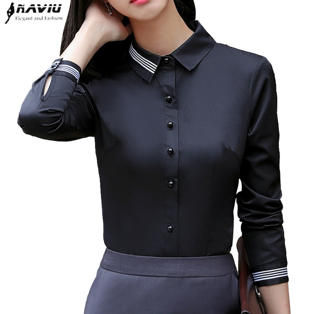 black formal shirt womens
