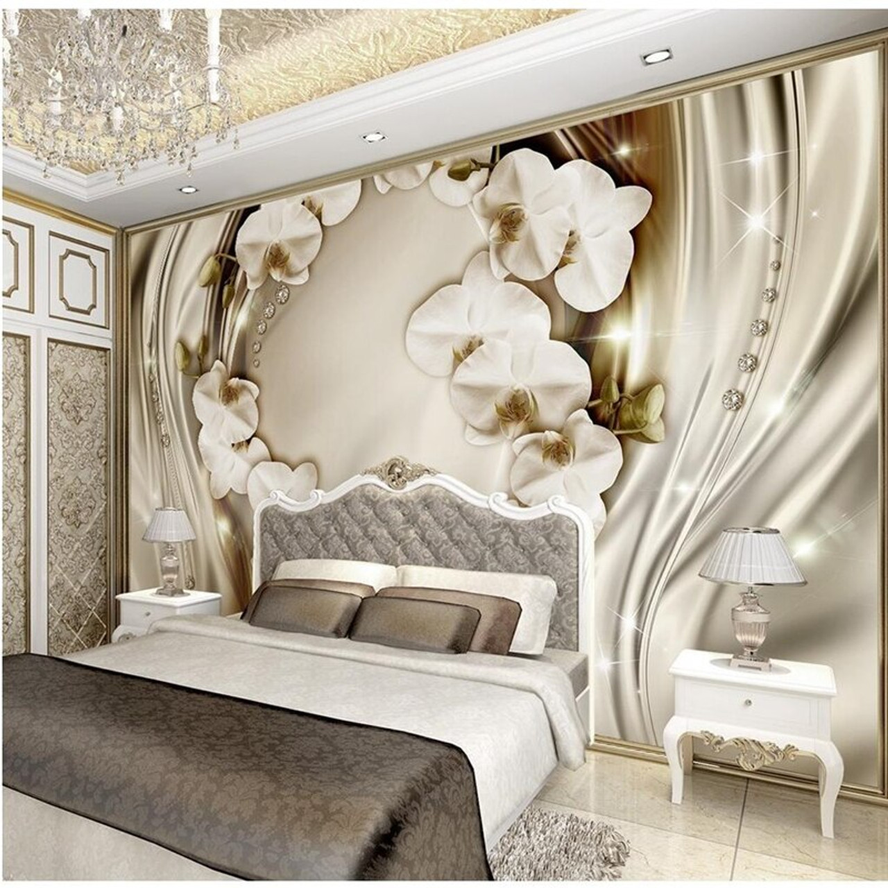 Beibehang Custom Wall Paper Diamond Romance Luxury Wall Covering Bedroom Mural Background 3d Flooring Wallpaper For Walls 3 D