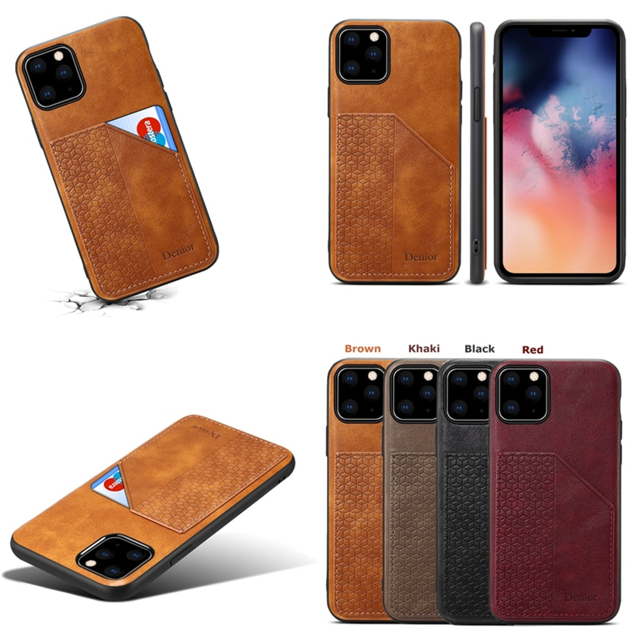 iPhone 11 Flip Case Cover for Leather Wallet Cover Card Holders Luxury Business Kickstand Flip Cover