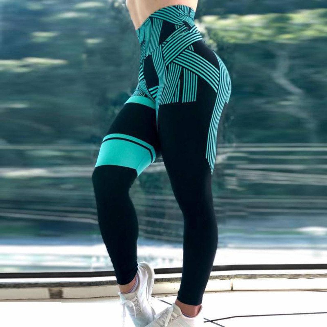 Green Tie Dye Printed High Waisted Gym Leggings | EST-KJBGYM-333 |  Cilory.com