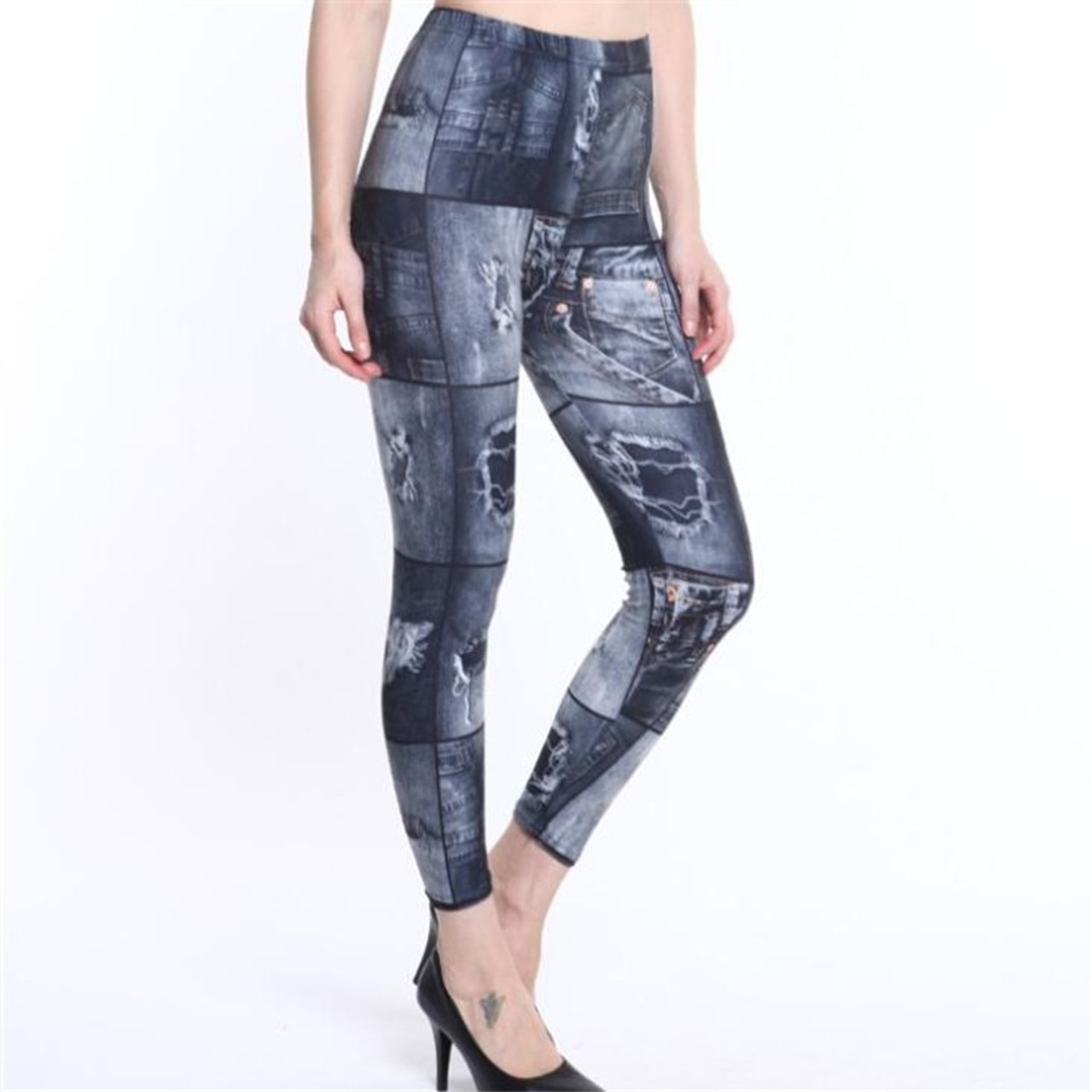 high waist jean leggings