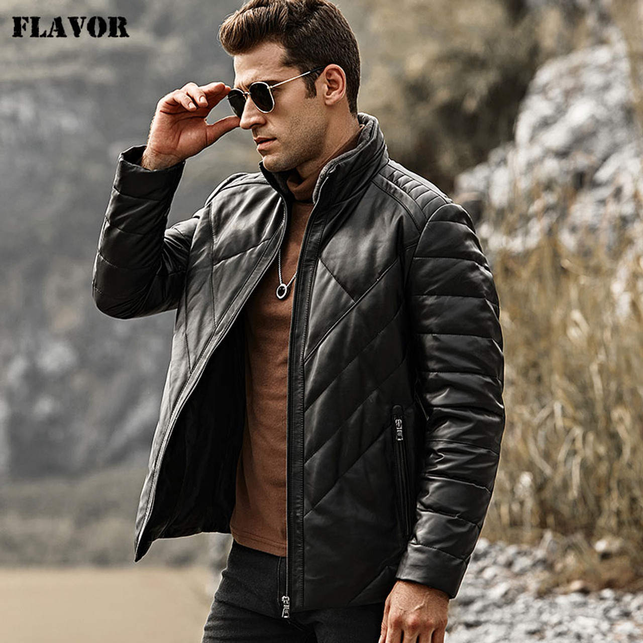 Pigskin leather jacket brands discount lambskin removable fur