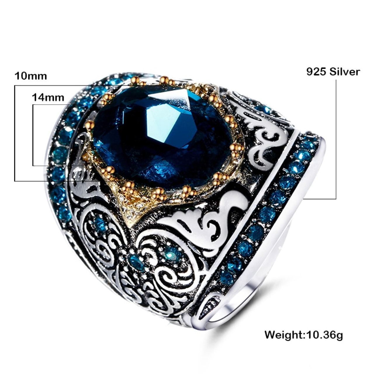 Amazon.com: Lapis Lazuli Ring, 925 Sterling Silver, Boho Style, Long Large  Big Stone Ring, Blue ~ Oval Gemstone, Victorian Rings, Wedding Promise Ring,  Handmade Statement Ring For Women, Mermaids Gift for her/him :