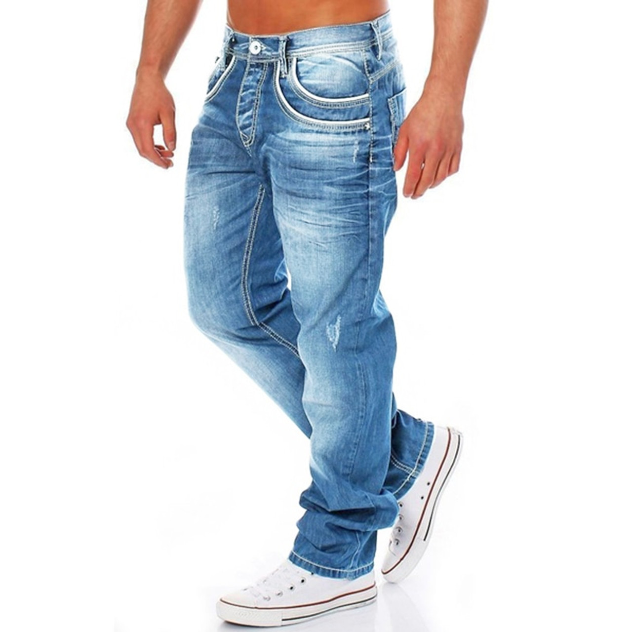 1:6 Scale Trouser Men Casual Dark Blue Jeans Pants For 12 Male Figures with  Belt | eBay