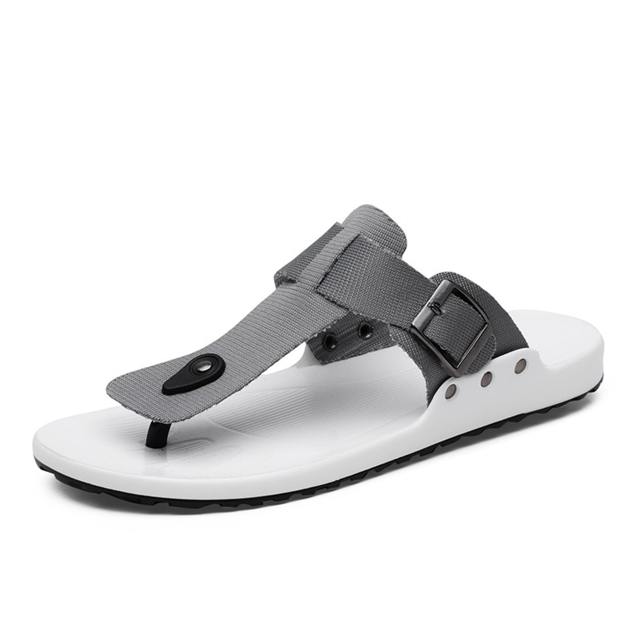 mens gray flip flops