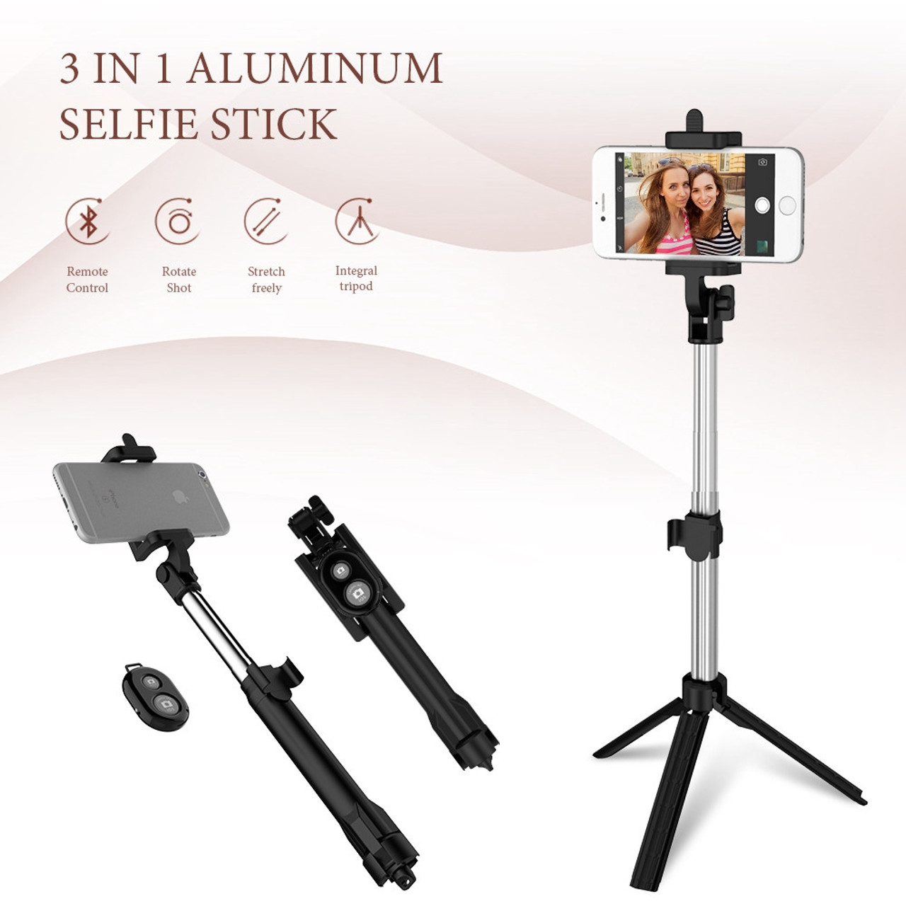floveme phone tripod selfie stick bluetooth foldable selfiestick for iphone android for samsung xiaomi huawei remote handheld