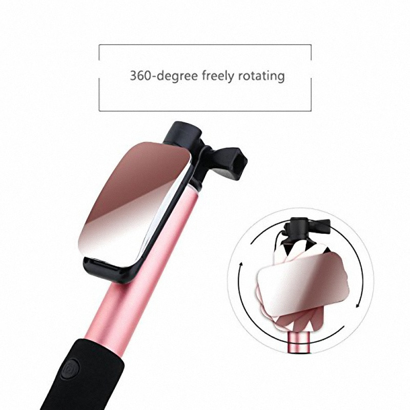 extendable handheld monopod selfie stick with rear mirror mini tripod self portrait for iphone 5 6s plus samsung s6 s7 s8 xiaomi