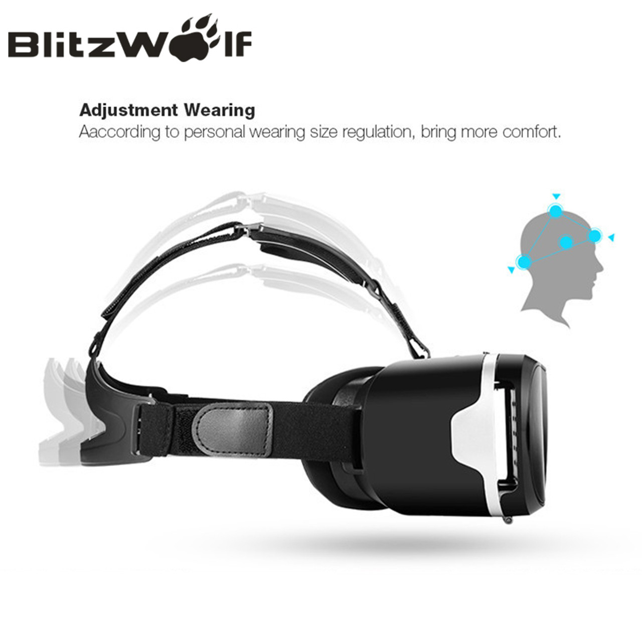 blitzwolf original bw vr3 3d vr virtual reality glasses headset headmount for iphone 7 6 for samsung 3 5 6 3 inch smartphone