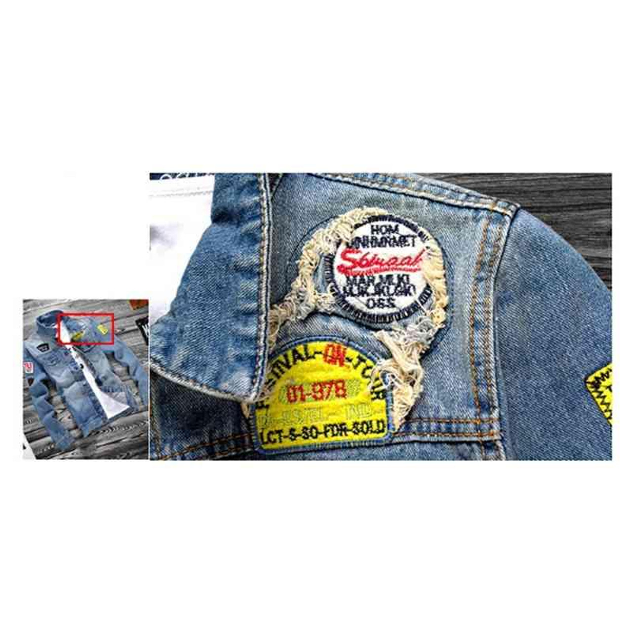 DanceeMangoo Spring Autumn Brand Japanese Original Personality Pocket Hip- hop High Street Men's And Women's Cotton Lapel Denim Jacket - Walmart.com