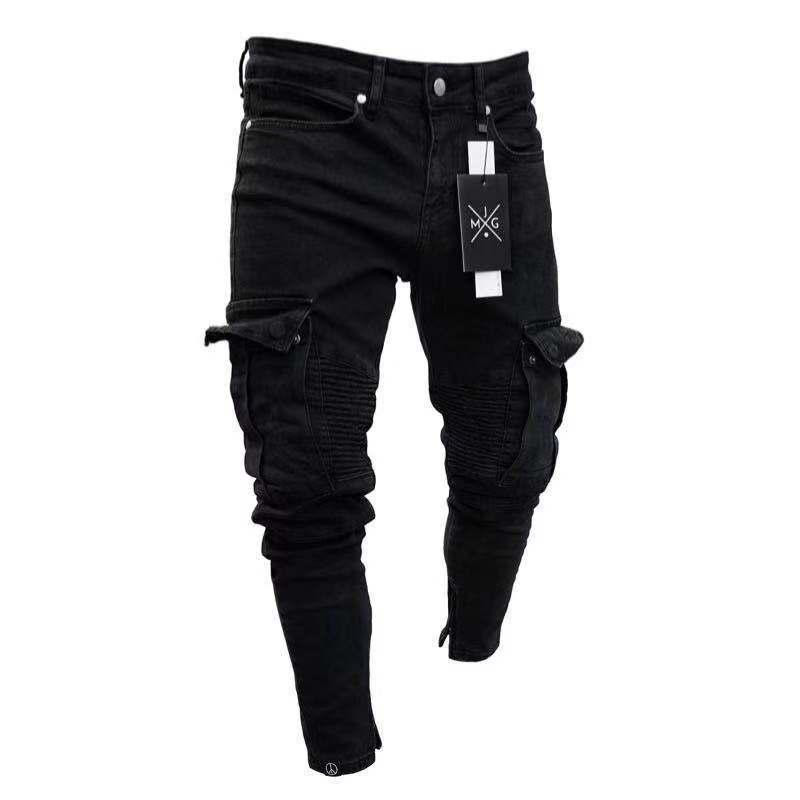 New Mens Designer Jeans Fashion Black 