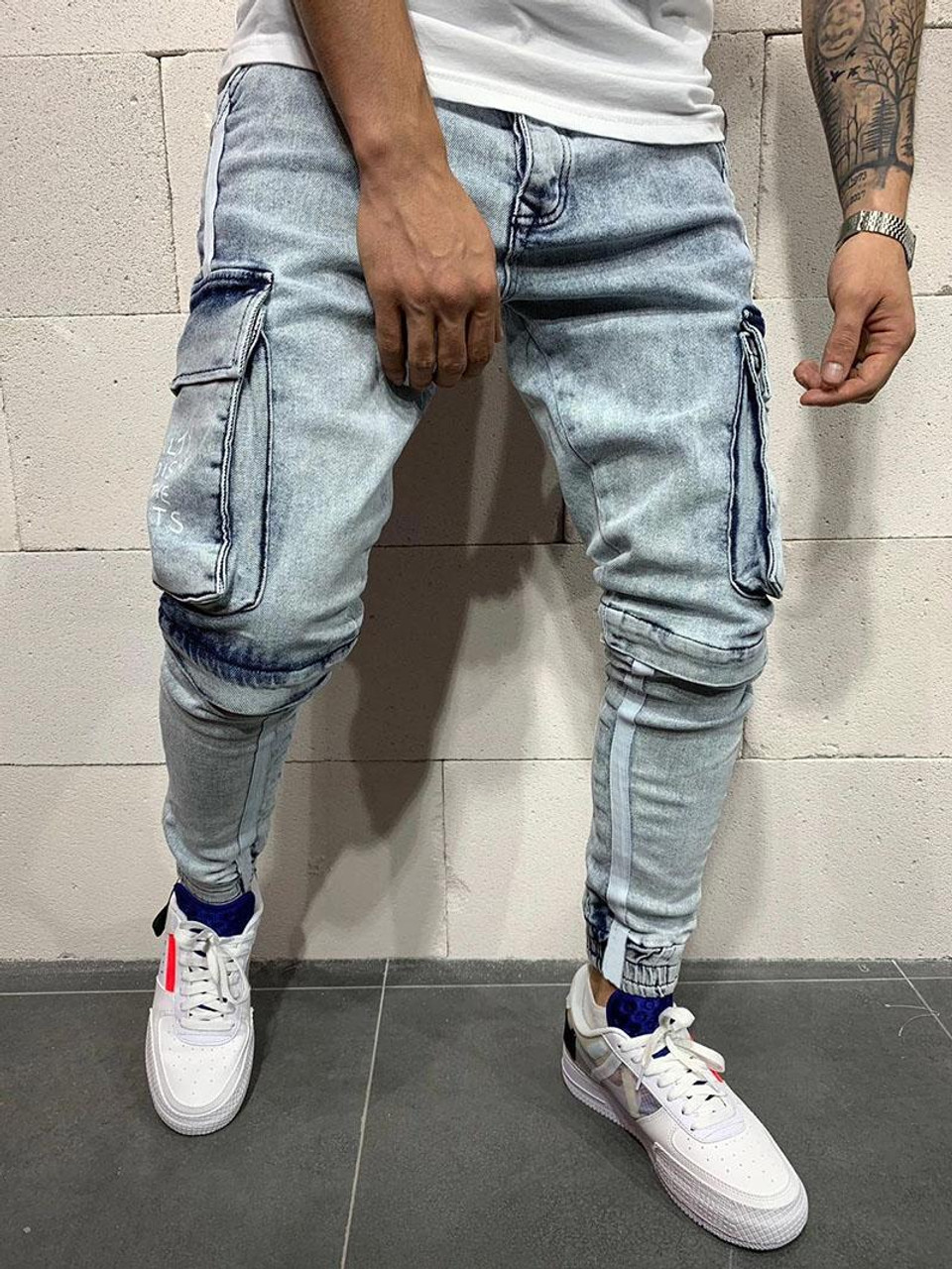 Men Jeans with Side Pockets Fashion 