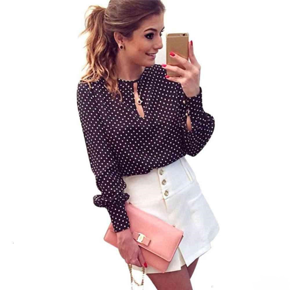 Women Blouse Chiffon Hollow Sexy Casual 