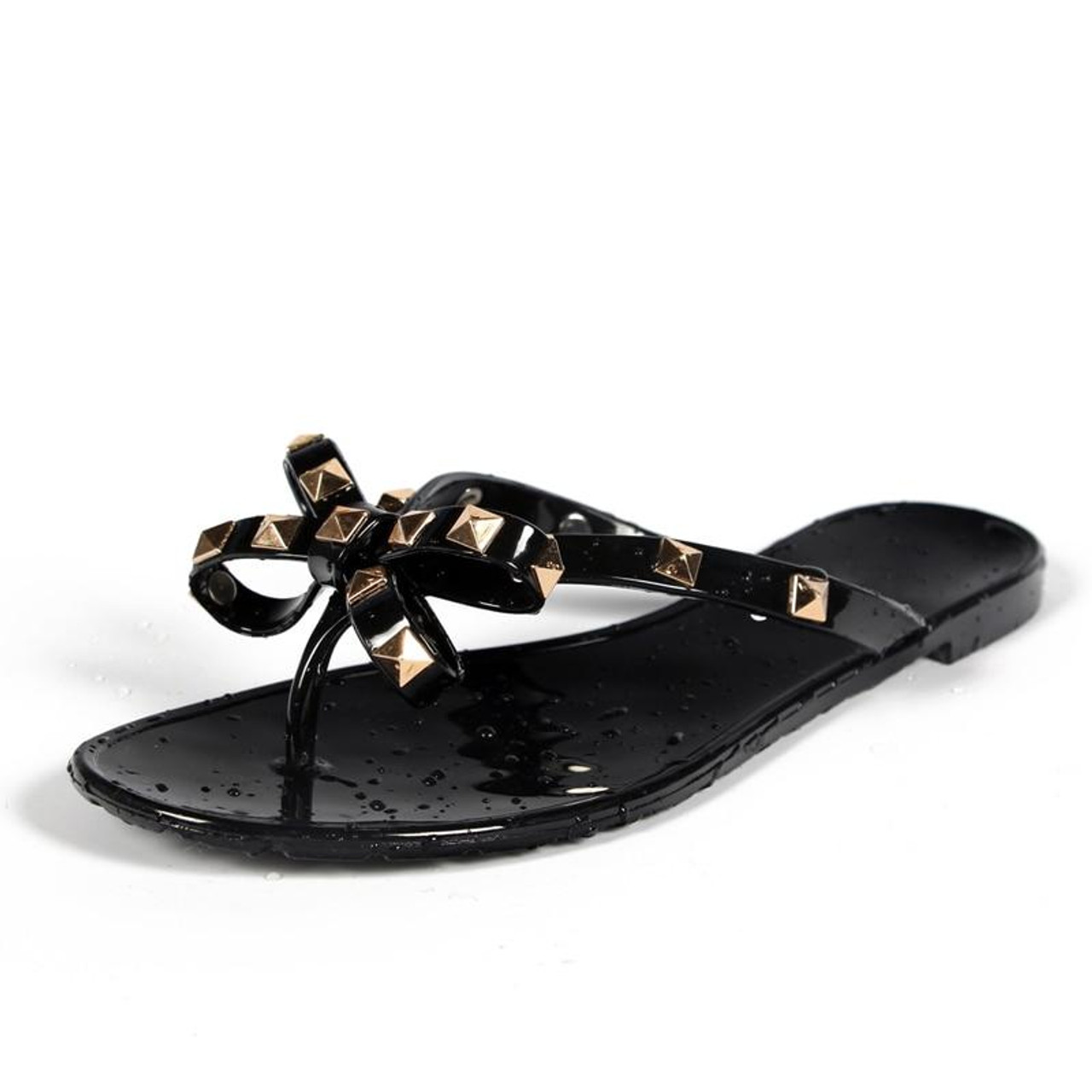 Sandals for Women Bowknot Flat Sandals Slip-On Open Toe Wedge Slider Flip Flops Slippers Casual Summer Beach Sandals 